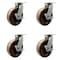 Service Caster 12'' Heavy Duty High Temp Phenolic Swivel Caster Set with Brakes , 4PK CRAN-SCC-KP92S1230-PHRHT-SLB-4 - alternate 1